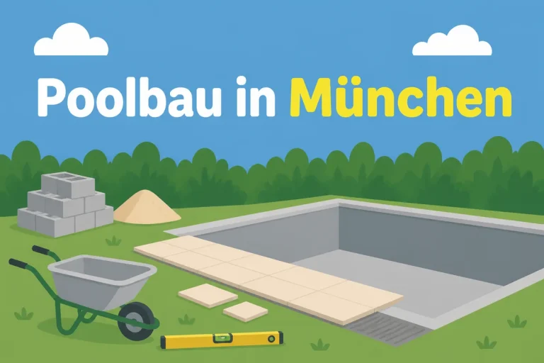 Poolbau in München - Illustration