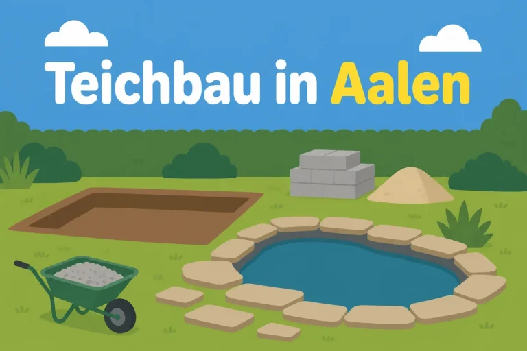 Teichbau in Aalen - Illustration