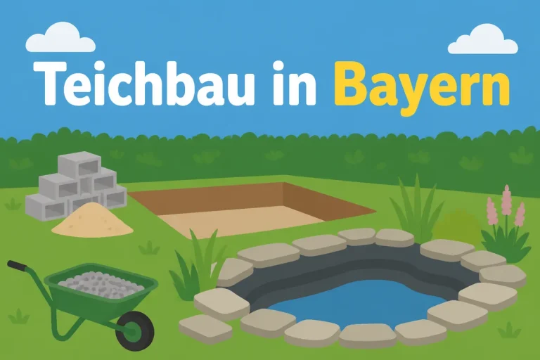 Teichbau in Bayern - Illustration