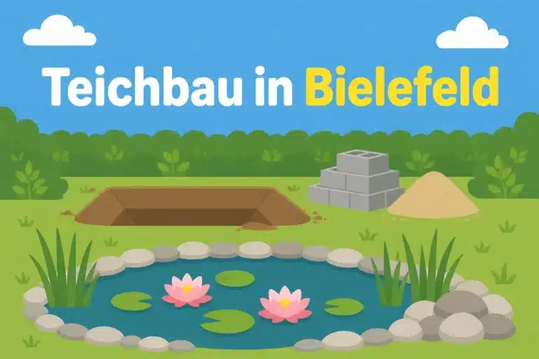 Teichbau in Bielefeld - Illustration