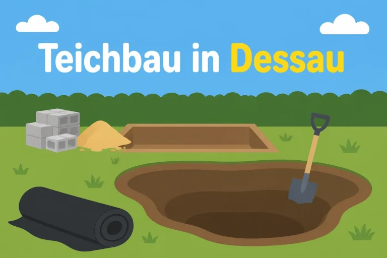 Teichbau in Dessau - Illustration