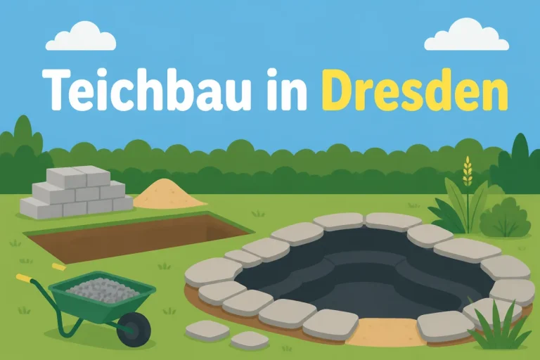 Teichbau in Dresden - Illustration