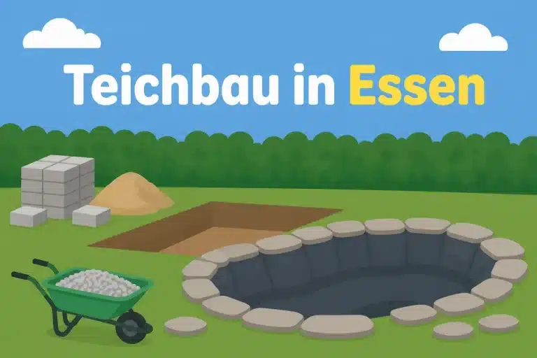 Teichbau in Essen - Illustration