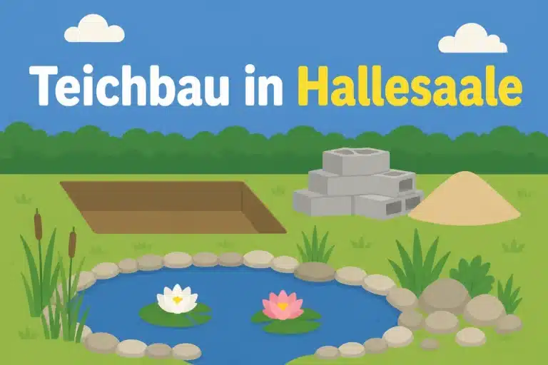 Teichbau in Hallesaale - Illustration