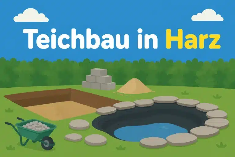 Teichbau in Harz - Illustration