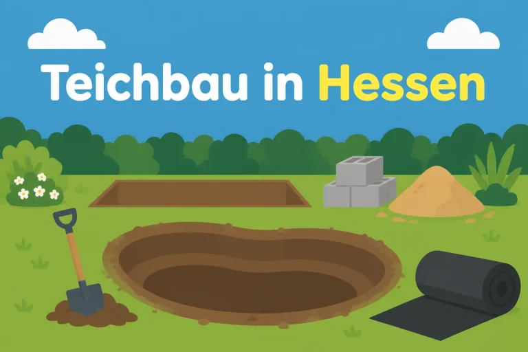 Teichbau in Hessen - Illustration