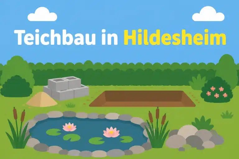 Teichbau in Hildesheim - Illustration
