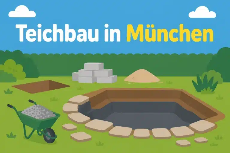 Teichbau in München - Illustration
