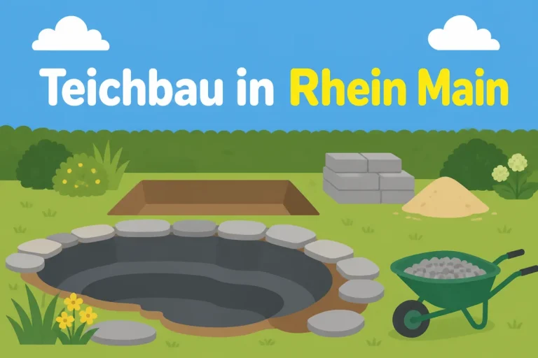 Teichbau in Rhein Main - Illustration