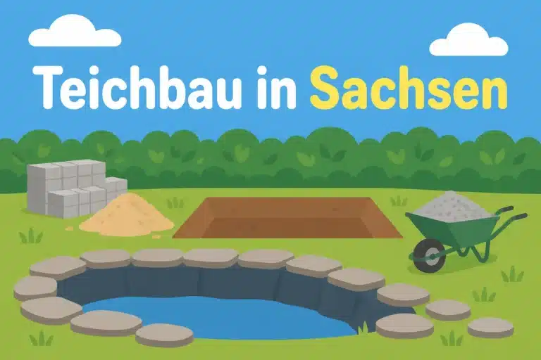 Teichbau in Sachsen - Illustration