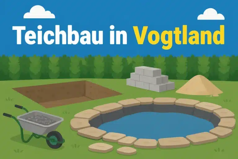Teichbau in Vogtland - Illustration