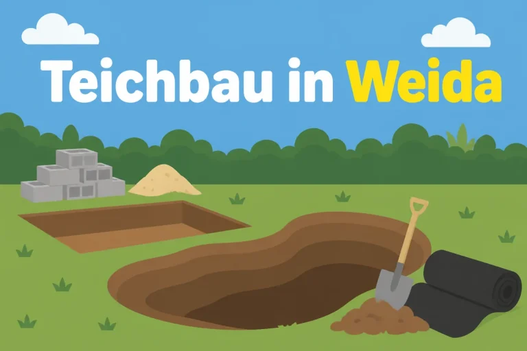 Teichbau in Weida - Illustration