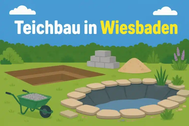 Teichbau in Wiesbaden - Illustration