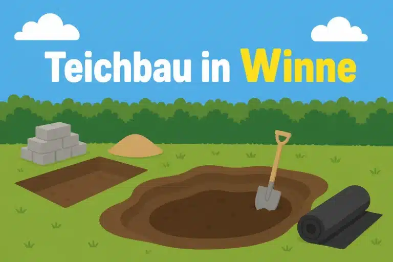 Teichbau in Winne - Illustration